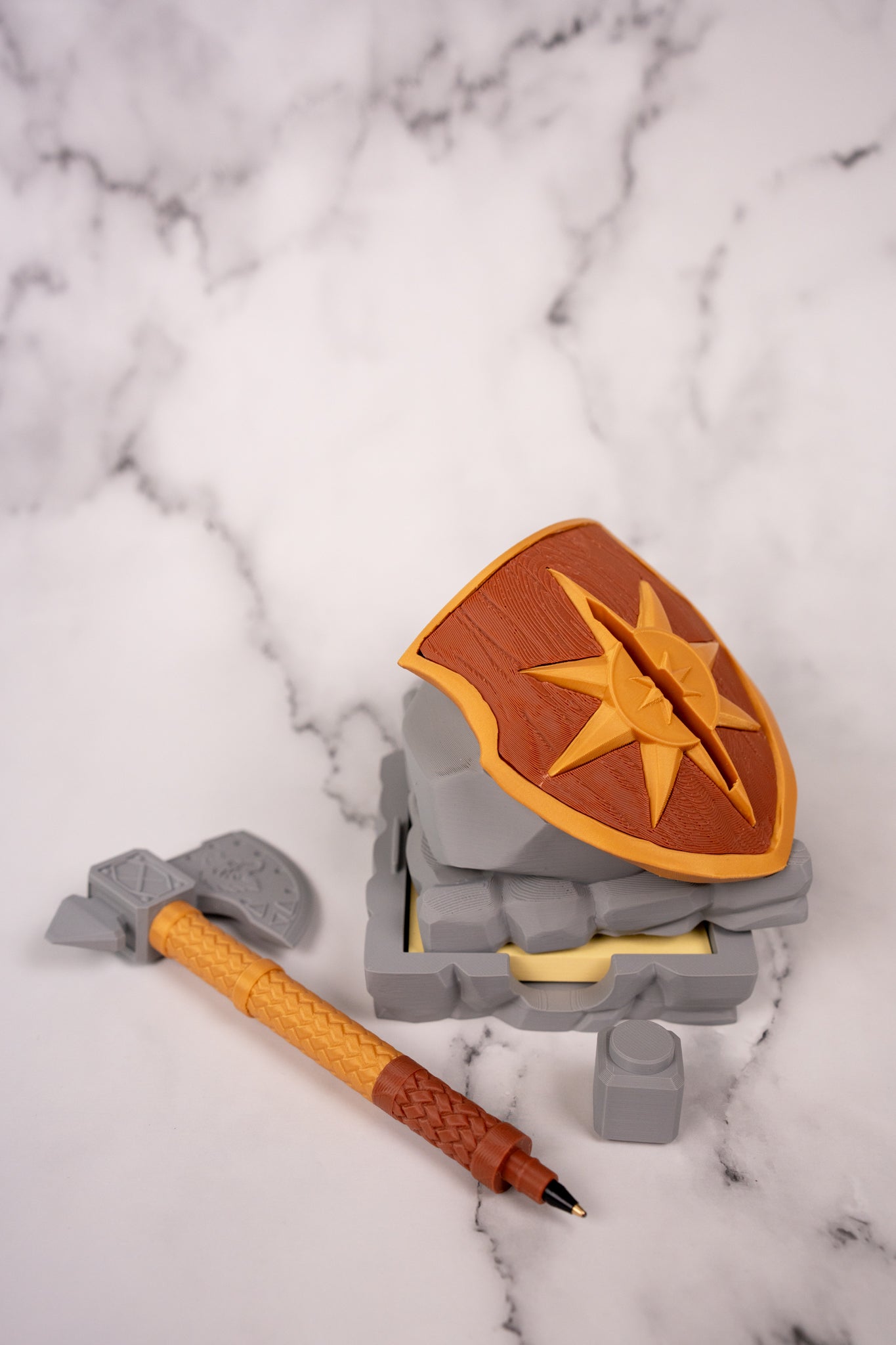 Fantasy Shield Sticky Note Holder & Axe Pen