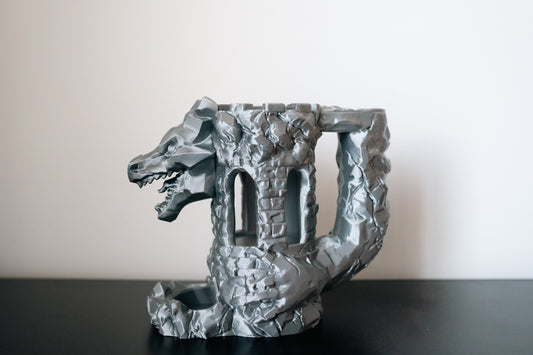 Dragon Fortress Can Holder & Dice Tower | TTRPG Accessory for D&D or game nights