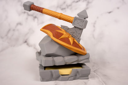 Fantasy Shield Sticky Note Holder & Axe Pen
