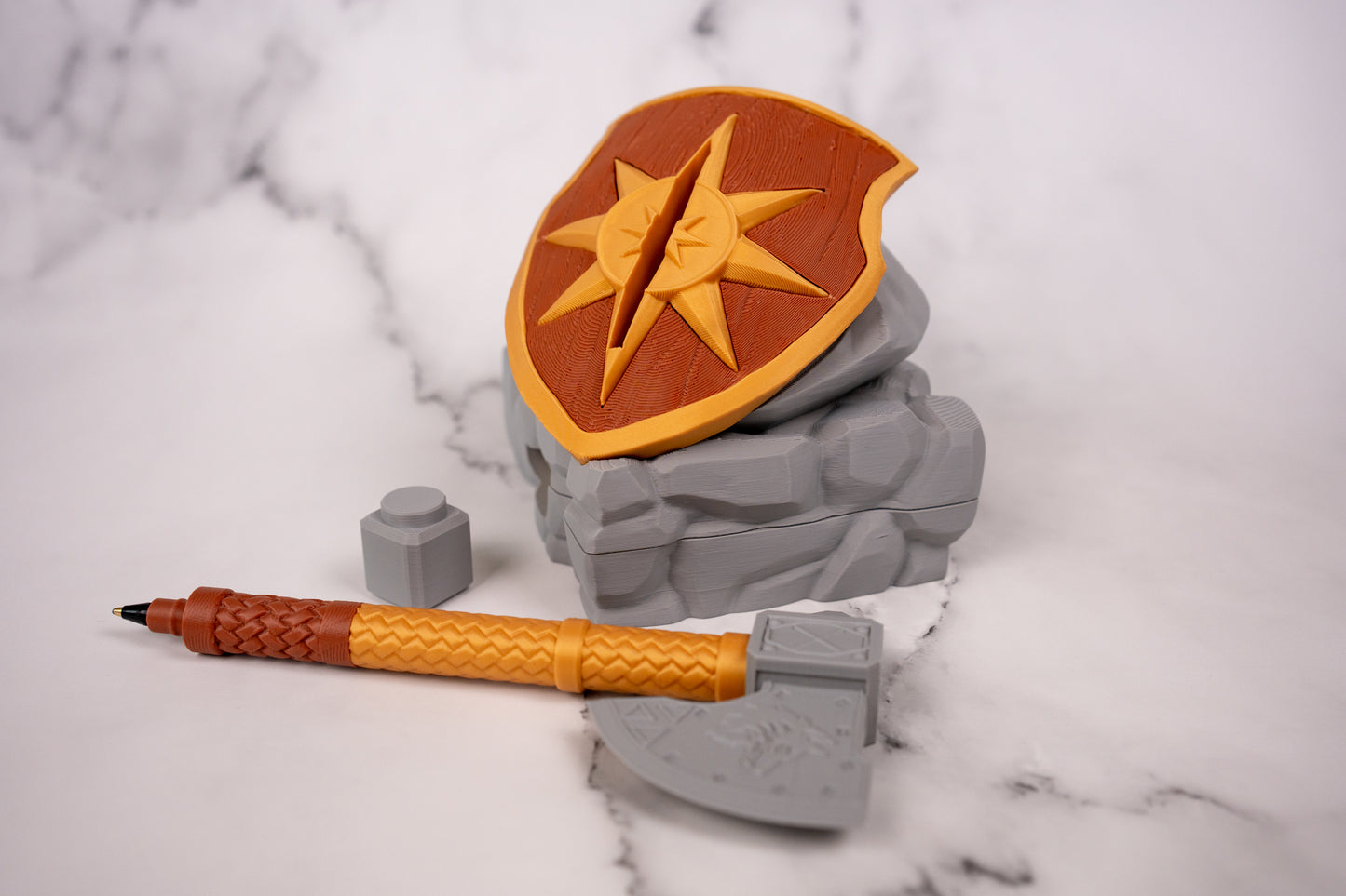 Fantasy Shield Sticky Note Holder & Axe Pen