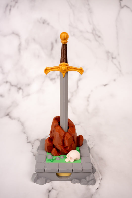 Sword in the Stone Pen Holder & Sticky Note Stand – Fantasy Desk Organiser