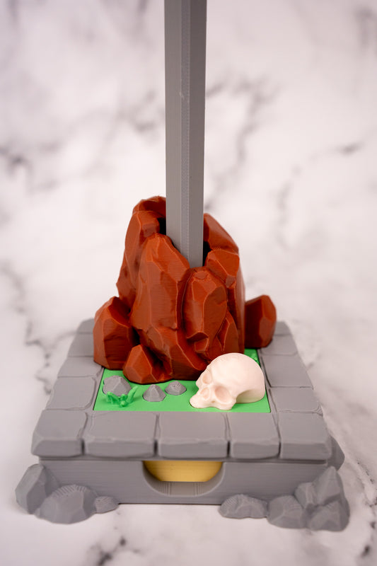 Sword in the Stone Pen Holder & Sticky Note Stand – Fantasy Desk Organiser