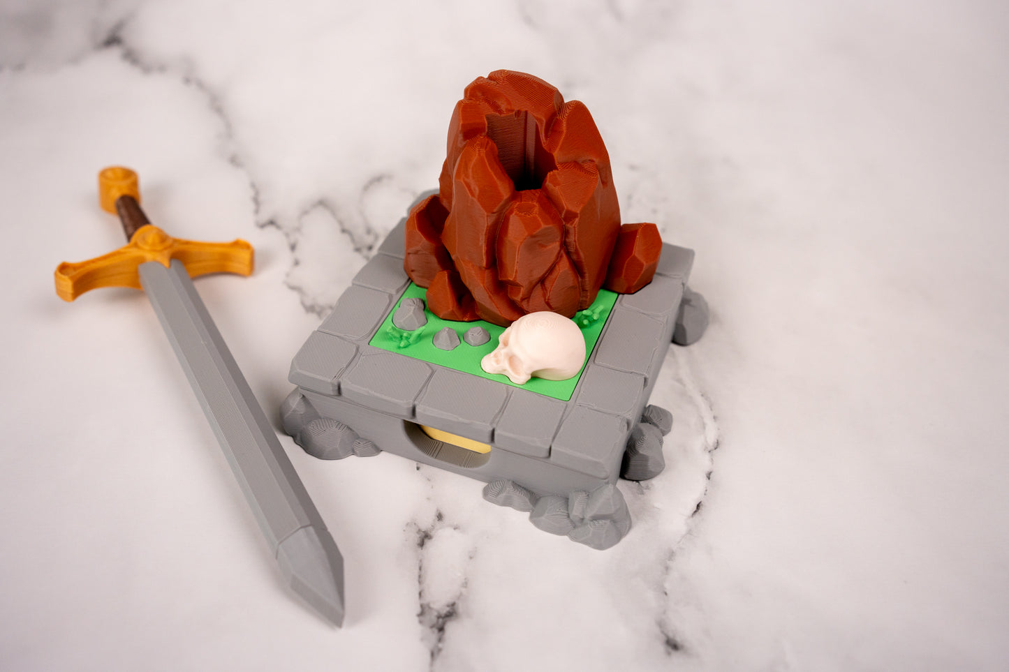 Sword in the Stone Pen Holder & Sticky Note Stand – Fantasy Desk Organiser