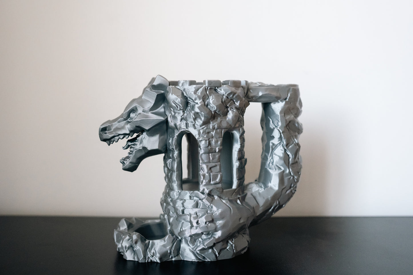 Dragon Fortress Can Holder & Dice Tower | TTRPG Accessory for D&D or game nights