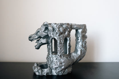 Dragon Fortress Can Holder & Dice Tower | TTRPG Accessory for D&D or game nights