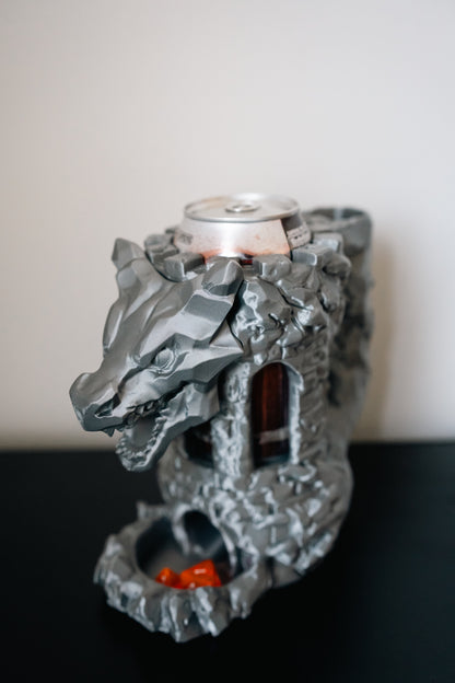 Dragon Fortress Can Holder & Dice Tower | TTRPG Accessory for D&D or game nights