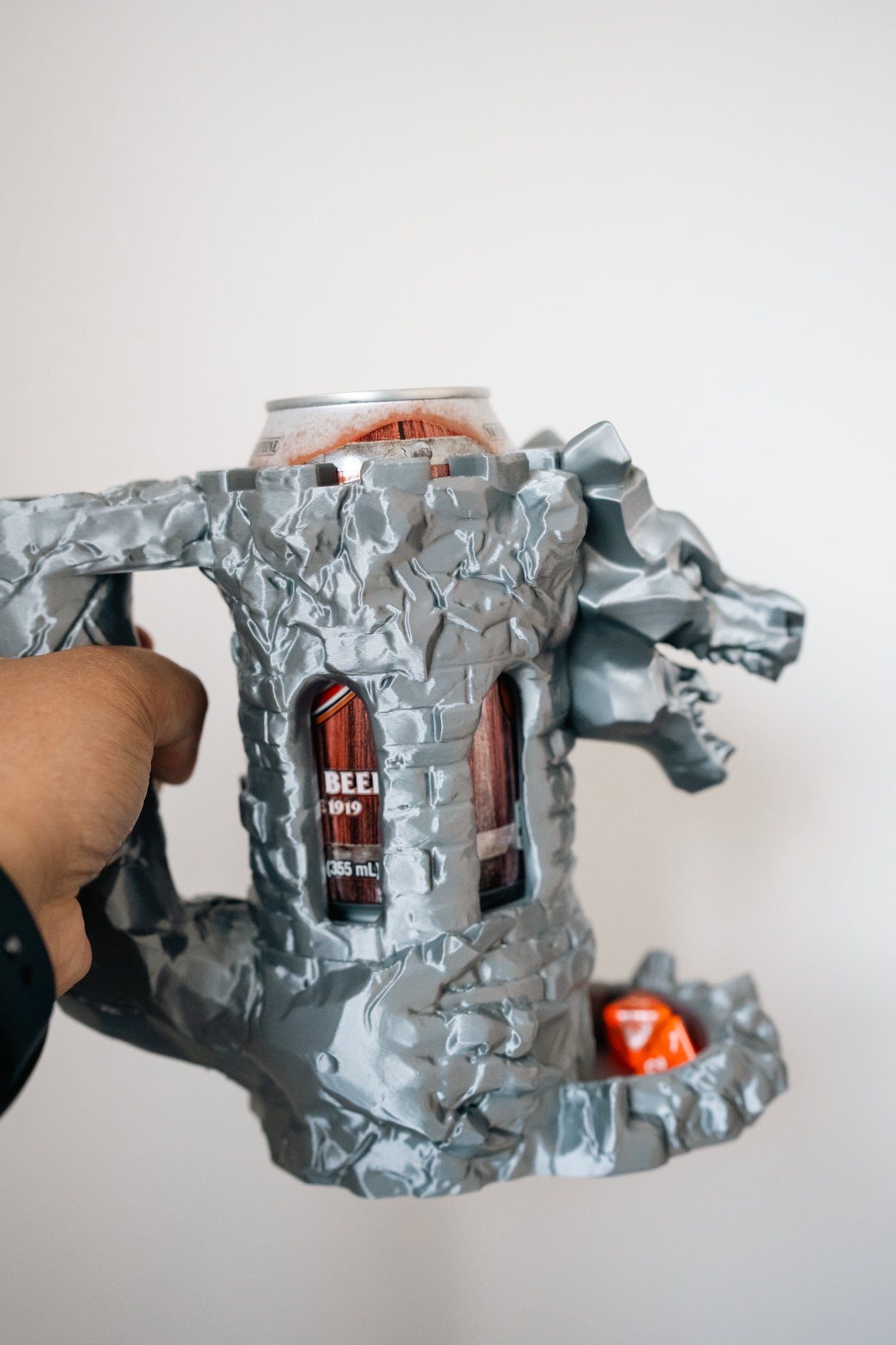 Dragon Fortress Can Holder & Dice Tower | TTRPG Accessory for D&D or game nights