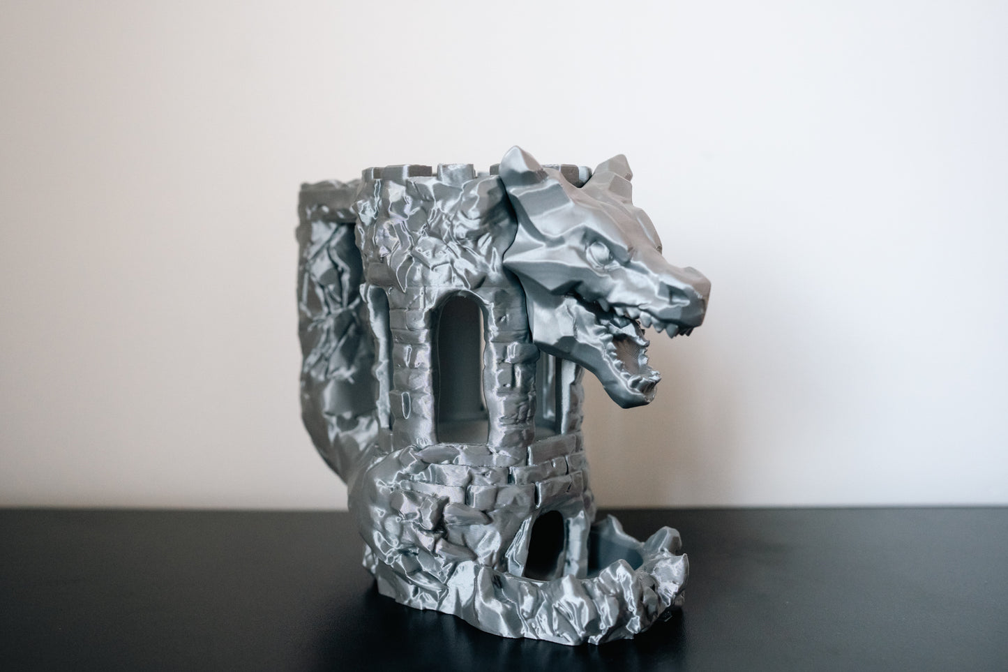 Dragon Fortress Can Holder & Dice Tower | TTRPG Accessory for D&D or game nights