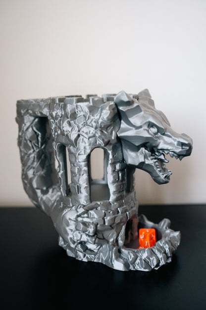 Dragon Fortress Can Holder & Dice Tower | TTRPG Accessory for D&D or game nights