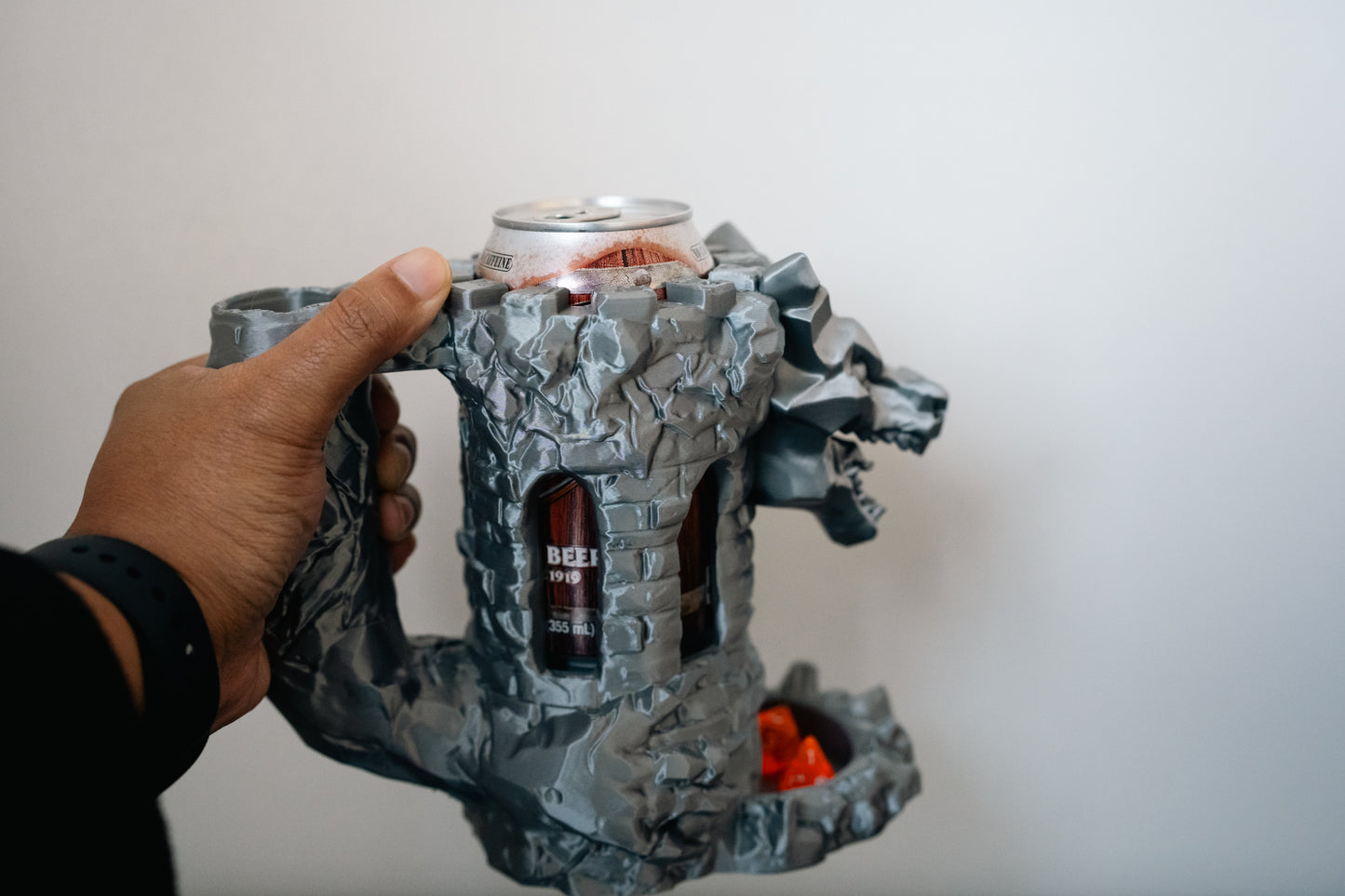 Dragon Fortress Can Holder & Dice Tower | TTRPG Accessory for D&D or game nights